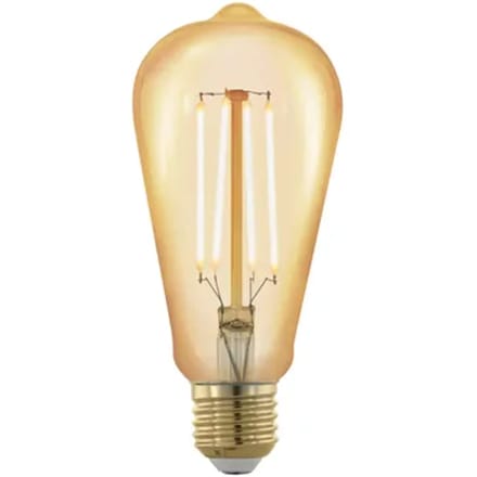 Eglo Ledfilamentlamp Edison 1 - Amber - D6,4cm - Warm Wit - E27 - 4w