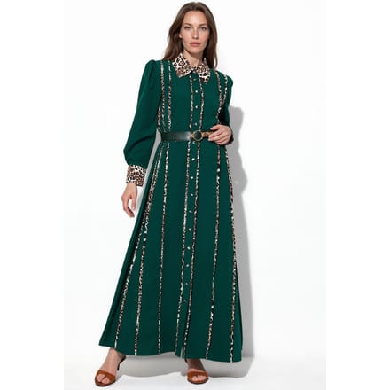 Leopardprint Maxi Overhemdjurk