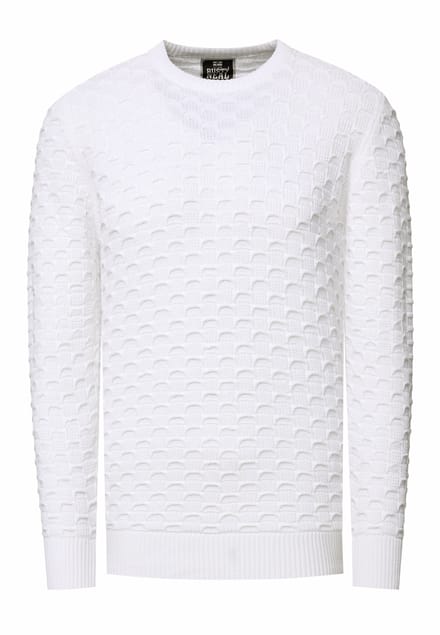 Chunky patroon effen kleur trui met ronde hals
