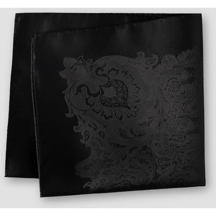 Eton Pochet Silk Woven Paisley Zwart / male