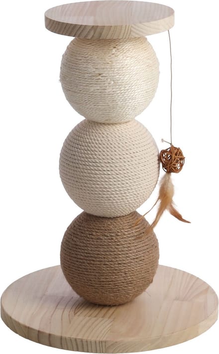 Flamingo - krabpaal Snowie - Beige - 34 x 34 x 47 cm - krabspeelgoed -