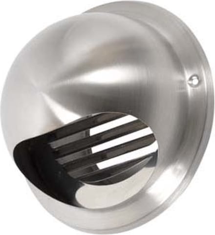 Plieger Bol Buitenrooster - ø100 mm - RVS