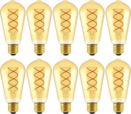 Proventa RETRO LED Lampen E27 voor buiten & binnen - ST64 Edison - Warm wit - 250 lm - 10 stuks - Filament lamp