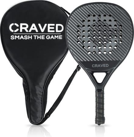 Craved Padel Racket Elite Pro - Inclusief padeltas - Carbon - Zwart
