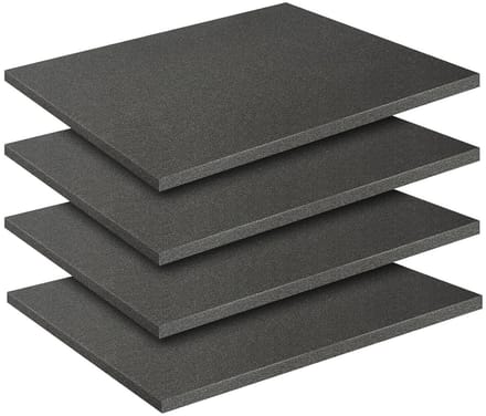 Set van 4 Polyurethaan Schuim Inserts 40 x 30 x 1 cm voor Camera, Tablet en Miniaturen Opslag