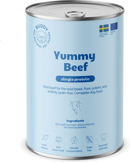 BUDDY natvoeding Yummy Beef 400 gr. - per 6 stuks