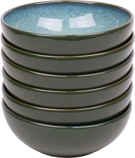 Set van 6 schaaltjes - 15,5 cm - 6 persoons - groen - Portugees stoneware - Evora - Kade 171 schaaltjes - hip en trendy