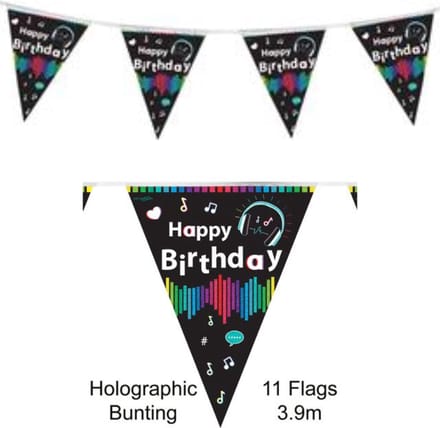 Oaktree - Vlaggenlijn Happy Birthday muziek - 3,9 m