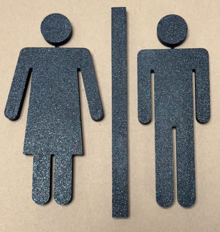 15 cm hoog | Deurbordje toilet Man en Vrouw | Bio plastic