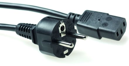 ACT Netsnoer Schuko CEE 7/7 male (recht) - C13 IEC 60320 zwart 2,5 m AK5017