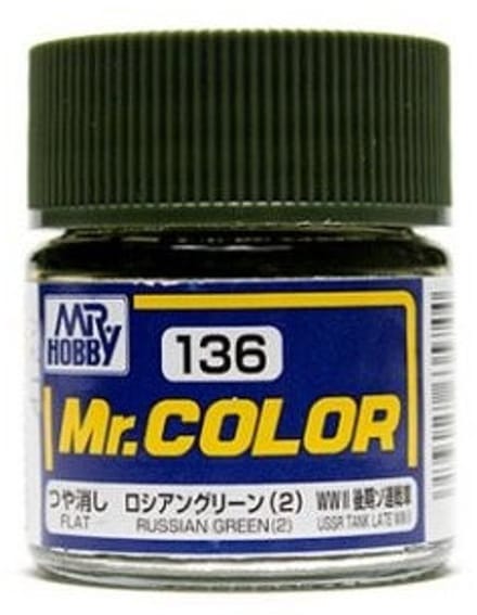 Gunze Mr. Hobby C-136 - Mr. Color 10 ml Russian Green 2 - Lacquer Modelbouwverf