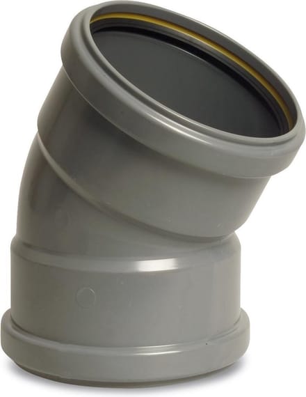 Bocht 30° PVC-U 160 mm SN8 manchet DN150 grijs KOMO/BENOR