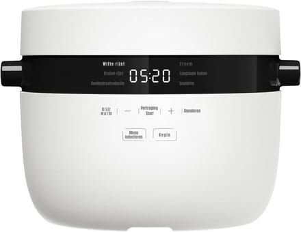TIM® Rijstkoker - Stoompan - Koker - Wit - ‎29cm x 28cm x 22cm