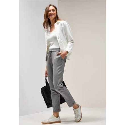 Gestreepte seersucker broek