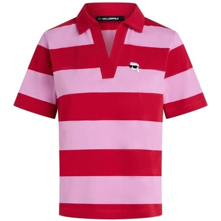 Polo Shirt Korte Mouw Karl Lagerfeld Ikon Patch Stripe Sslv Pol