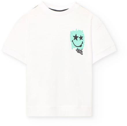 Boboli Knit T-shirt Met Korte Mouwen Wit 16 Years Jongen