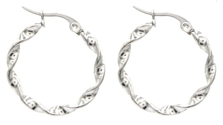 Oorbellen Draai - Oorringen - RVS - 2,5 cm - Zilverkleurig