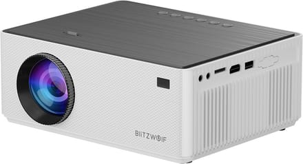BlitzWolf - FHD Projector Mini Draagbare Beamer - LCD LED 480 ANSI Lumen - 4D Keystone Correctie - Dual-5G WIFI 4K Decodering Digitale Zoom