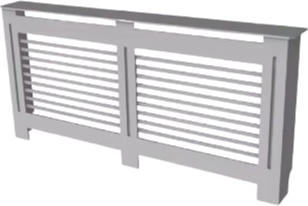 Radiatorombouw - 172x92 cm - Ombouw rooster - Horizontale panelen - MDF - Stijlvol - Grijs