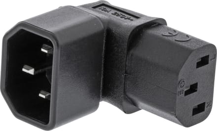 C14 - C13 Adapter - Haaks Omhoog/Omlaag - Zwart
