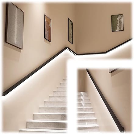 Trapleuning met LED - Verlichte Handgreep - Veiligheid Binnen - Met Lichaamssensor - 120 cm - Mat Zwart