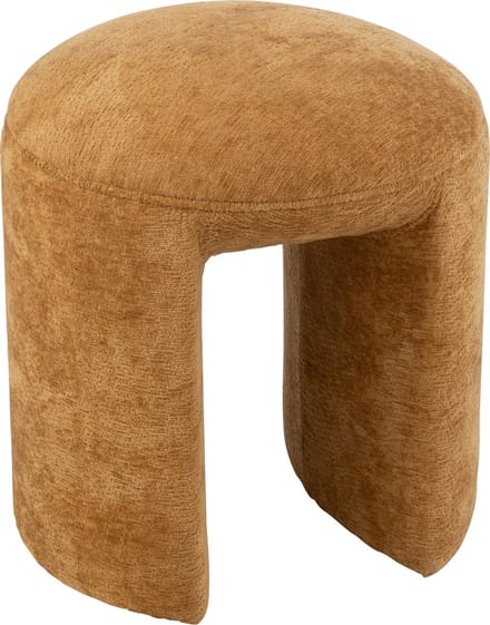J-Line kruk Rond - textiel - oker