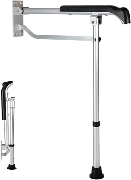 Toiletgreep - Veiligheidsleuning Douche - Ondersteuning Badkamer - In hoogte verstelbaar - 65-75 cm - Zilver
