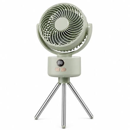 VHV - Campingventilator Oplaadbaar - 3600mAh Ventilator met Statief en Digitaal Display - Tent/Outdoor