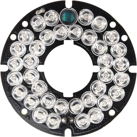 Infrarood Illuminator Panel - IR LED Kaart - CCTV Camera Verbetering - 36 LEDs - 5.3 cm diameter - Zwart