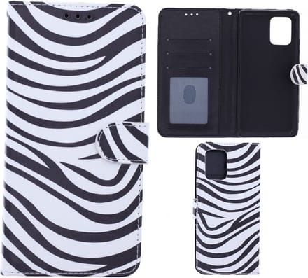 Portemonnee Book Case Hoesje Geschikt voor: Oppo A76 - Zebra Print