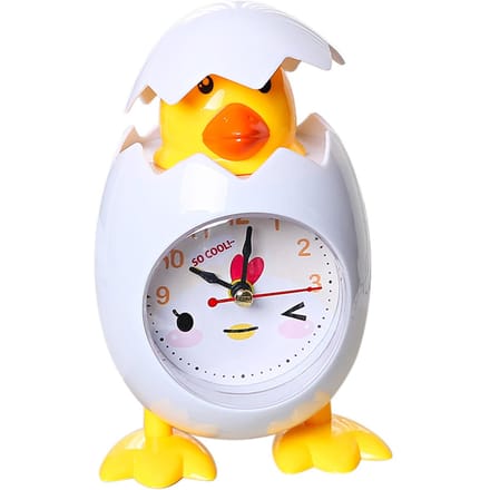 Kip Wekker Kinderen Cartoon Schattig Desktop Plastic Quartz Uurwerk Wekker voor Studenten Wit wit