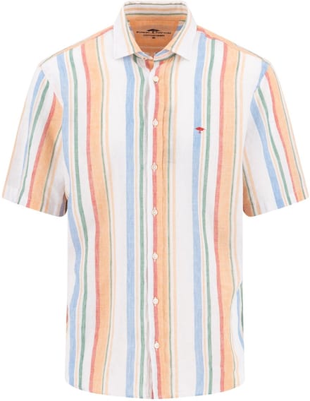 Fynch Hatton - Korte Mouw Overhemd - Mannen - XL - Rood - Katoen - 1605-7031