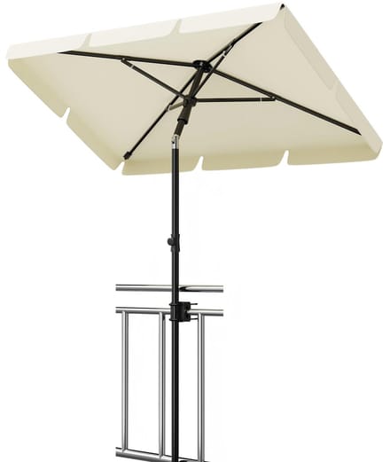 Jently parasol - balkonparasol - strandparasol - rechthoek - verstelbaar - 200x125 - beige