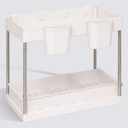 Keukenkast organizer uitschuifbaar 2 niveaus Five® - Wit - Uitschuifbaar