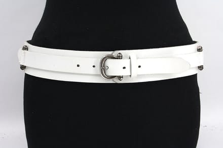 Dames heupriem wit 5 cm breed - Leer - Brede riem - Casual - Maat 95
