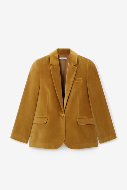 Sissy-Boy - Donkergele velvet blazer