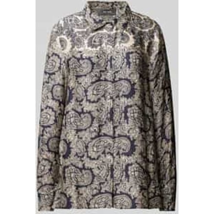 Regular fit overhemdblouse van viscose met kentkraag, model 'Eike'