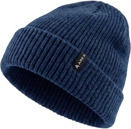 Nordic | Donkerblauwe geribde beanie in vissersstijl