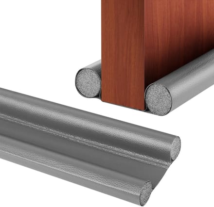 Draught Excluder voor Deuren 96 cm - Deurafdichting Onder - Windstopper Deur - Dubbele Afdichting Bescherming - Geluiddemping (Grijs)