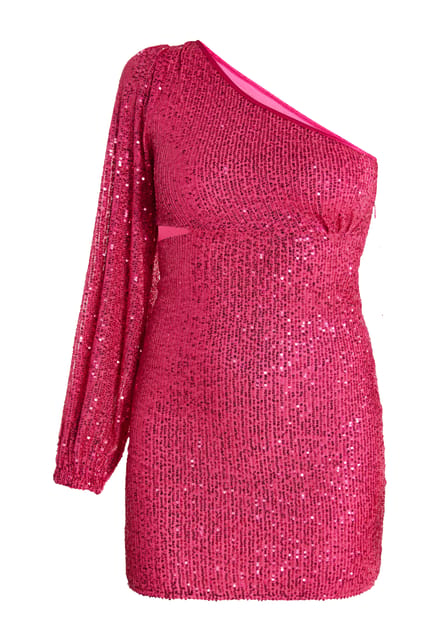 Faina Mini-jurk met één schouder Dames roze