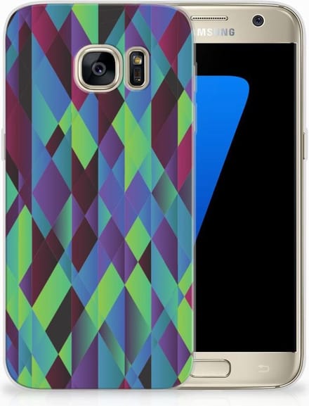 Samsung Galaxy S7 TPU Hoesje Abstract Green Blue