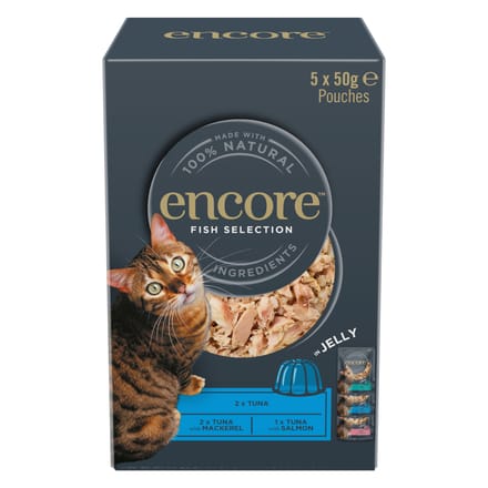 20x50g Vis Selectie Jelly Pouch Mix Encore Kattenvoer
