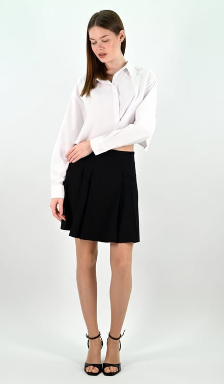 YesMooi - Geplooide minirok - Zwart - M (38)