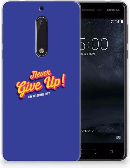 Nokia 5 Siliconen hoesje met naam Never Give Up