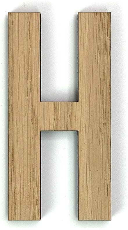 Houten letter H - 20 cm hoog