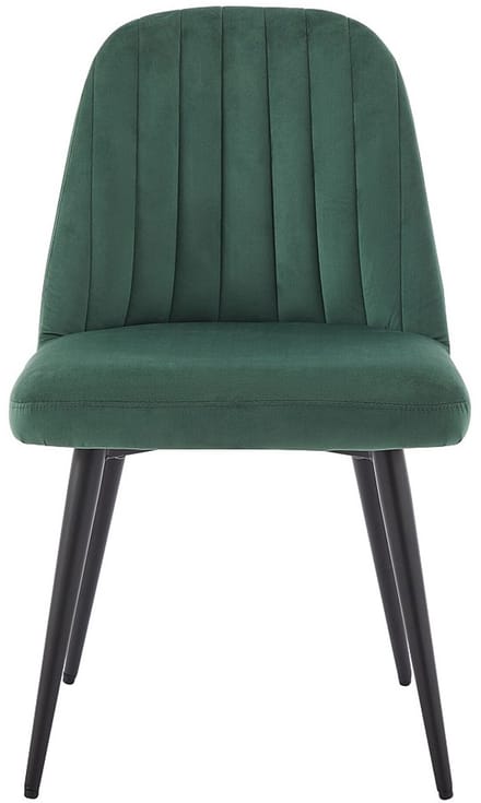 Vente-unique Set van 2 stoelen ELEANA - Fluweel en zwart metaal - Groen