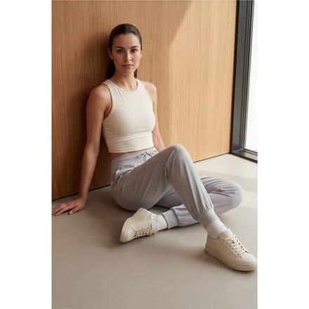 Mid-waist dunne jersey joggingsbroek met zak