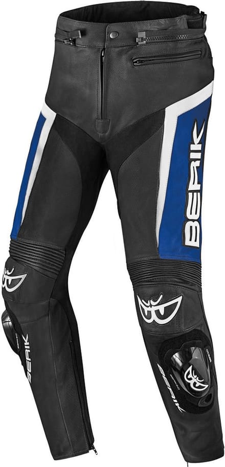 Berik Misle Zwart Blauw Wit Leren Motorbroek - Broek