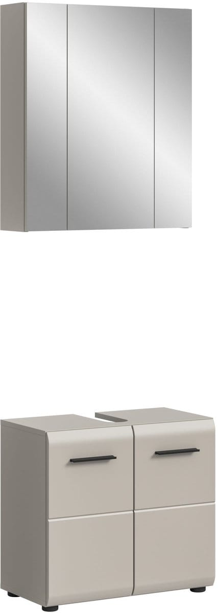 Badcombinatie Kasjmier - Moderne hoge kast met wastafel - 60x185x30 cm