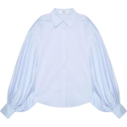 Janice Pofmouw Cut Out Blouses Blauw Stone